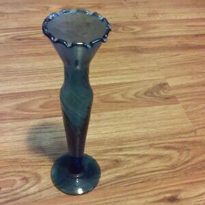 Blue Glass Vase 8"Tall 2 1/2" Wide